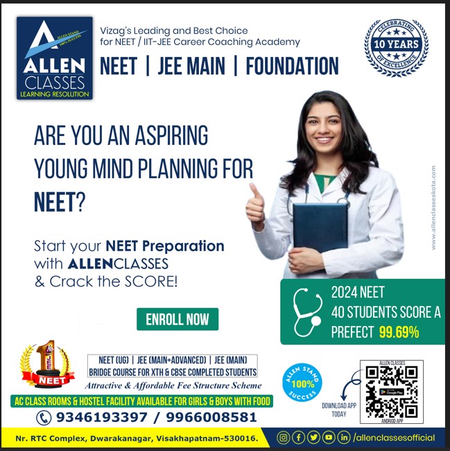  Best NEET Coaching Academy in Andhra Pradesh ALLEN CLASSES  9346193397