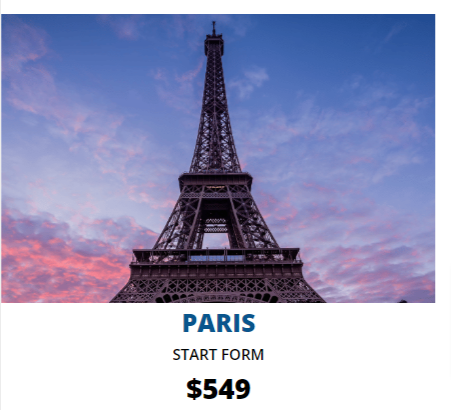  Paris holiday package