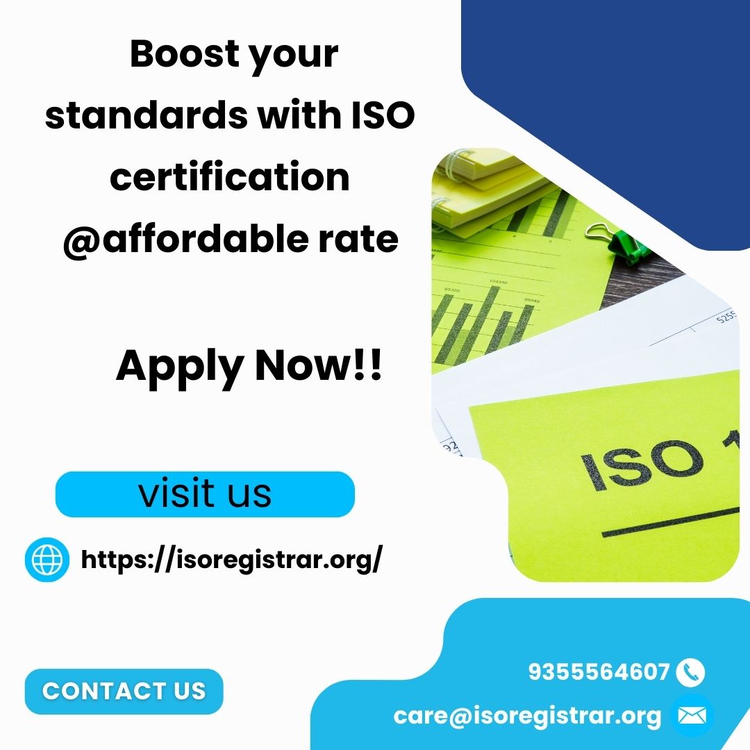  Boost your standards with ISO certification @affordable rate