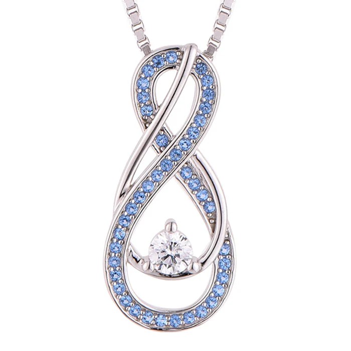  March Blue Aquamarine Infinity Birthstone Necklace at AJLuxe!