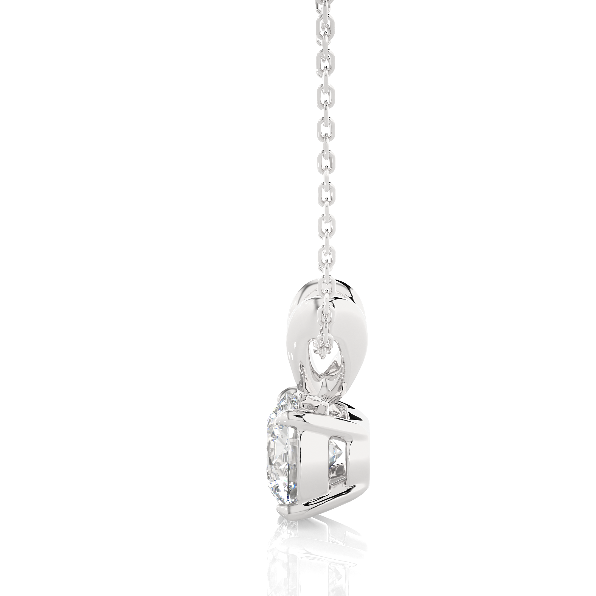  Elegant 14k White Gold Lab Grown Solitaire Diamond Pendant Necklace