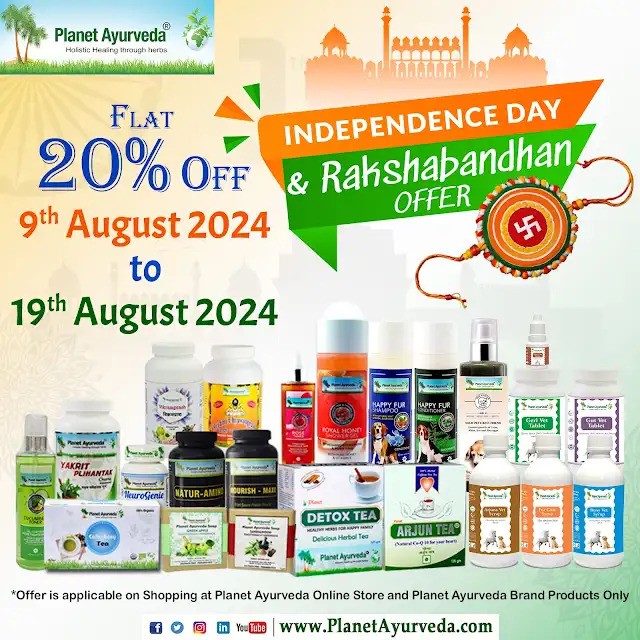  Flat 20% Off - Independence Day And Rakshabandhan Offer By Planet Ayurveda