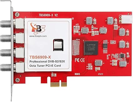  TBS6909X DVB-S/ S2/ S2X 8 Tuner PCI Express Digital Satellite TV Card for Live TV