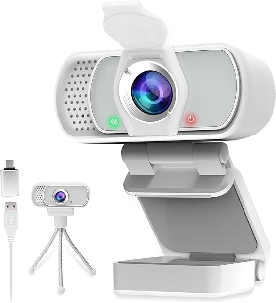  ZIQIAN USB c webcam 1080P Webcam,Live Streaming Web Camera with Stereo Microphone