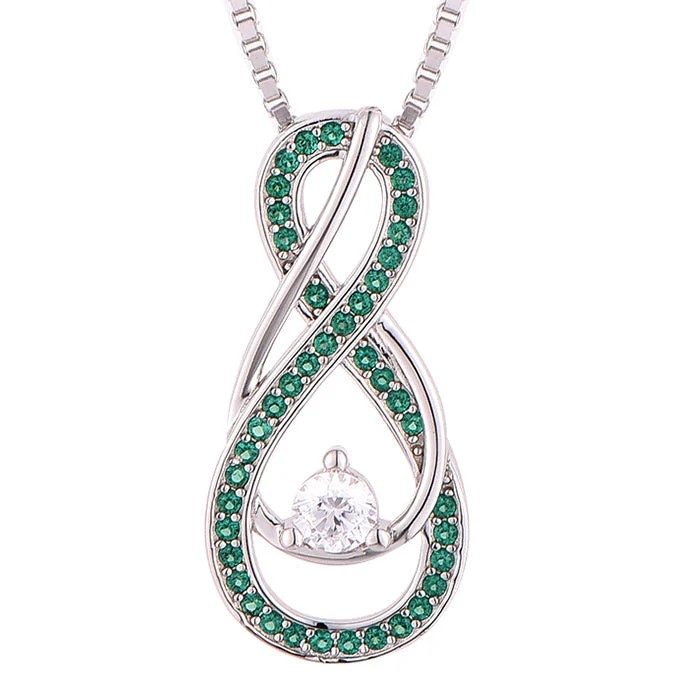  Buy stunning May Emerald Green Infinity Birthstone Necklace!