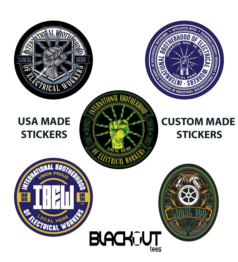  Shop Union-Made Stickers | Premium Crafted in the USA | Blackout Tees