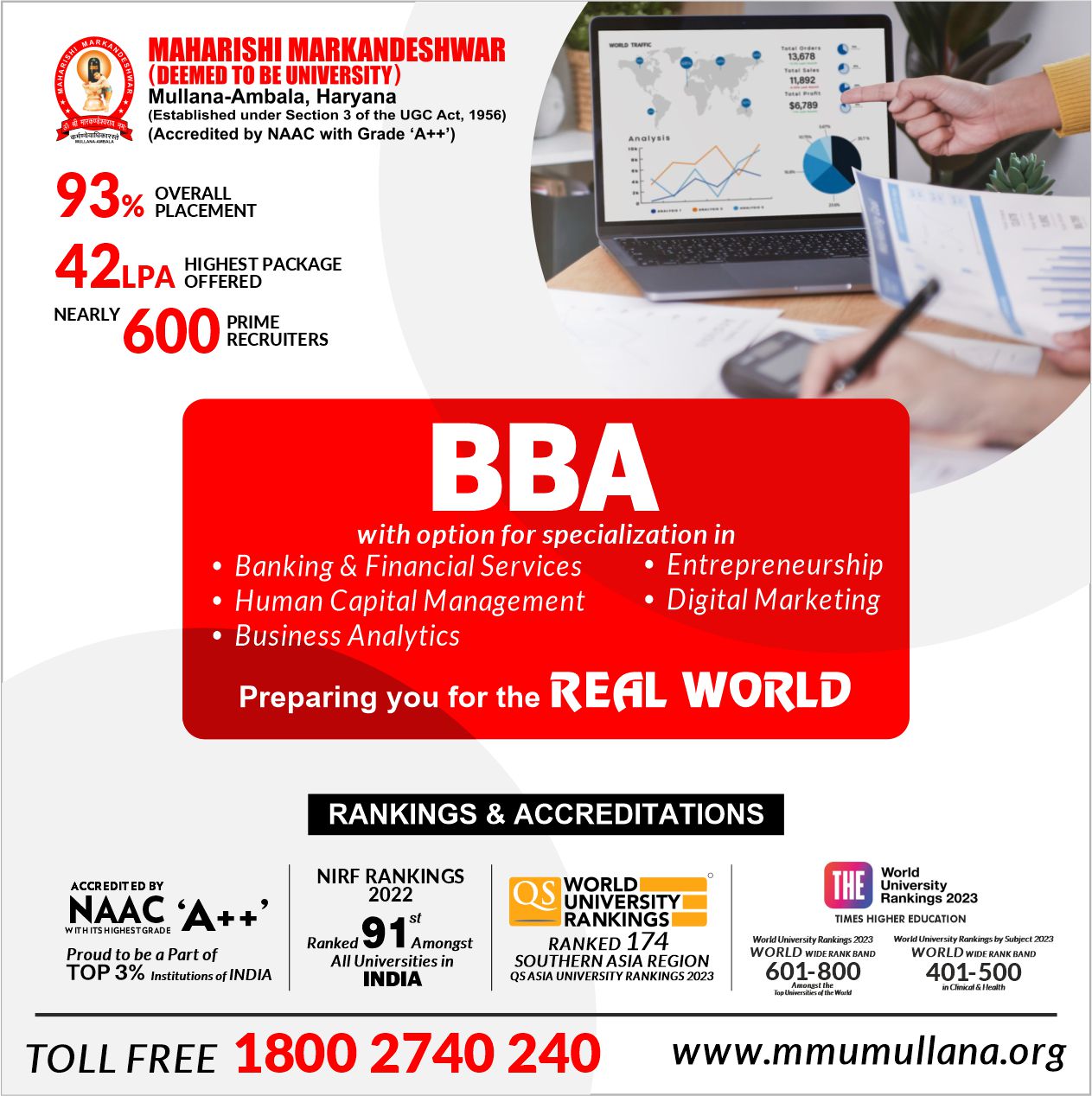  Earn Your Bachelor's Degree in Business Administration at Maharishi Markandeshwar University