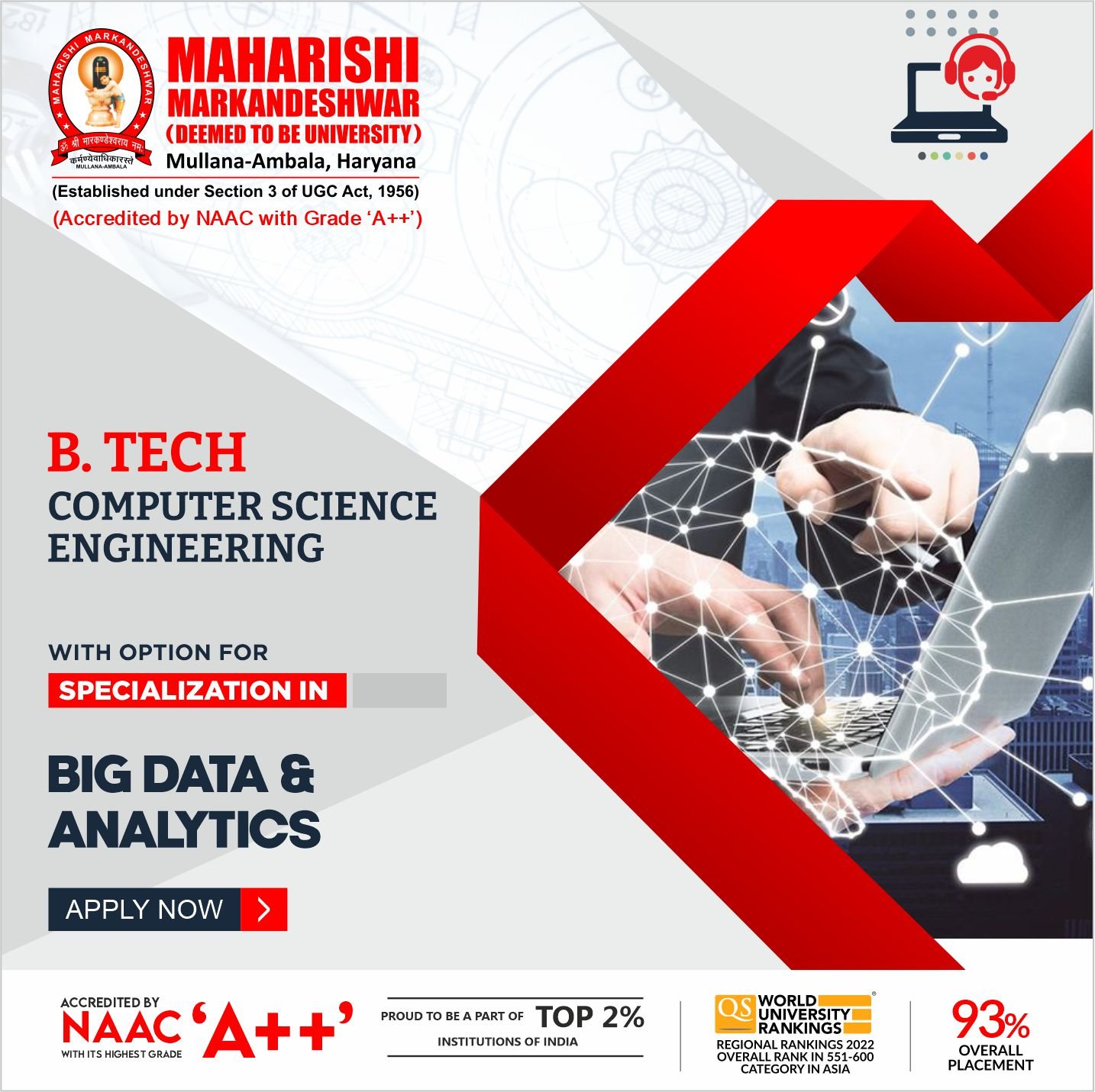  B.Tech Computer Science & Engineering at Maharishi Markandeshwar University