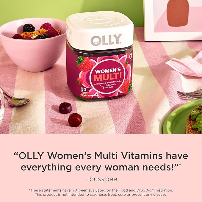  OLLY Women's Multivitamin Gummy, Vitamins A, D, C, E, Biotin