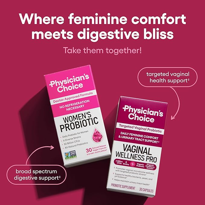  Physician's Choice Probiotics for Women - PH Balance, Digestive, UT, & Feminine Health