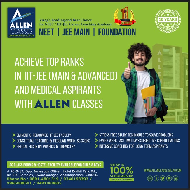  Coaching Institute for IIT-JEE(Main & Advanced),Medical in Visakhapatnam ALLEN CLASSES