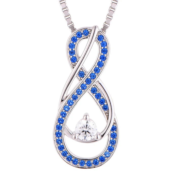  Get the September Sapphire Blue Infinity Necklace at AJLuxe!