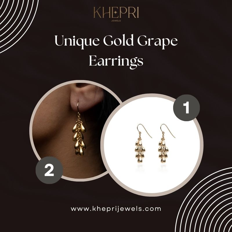  Unique Gold Grape Earrings