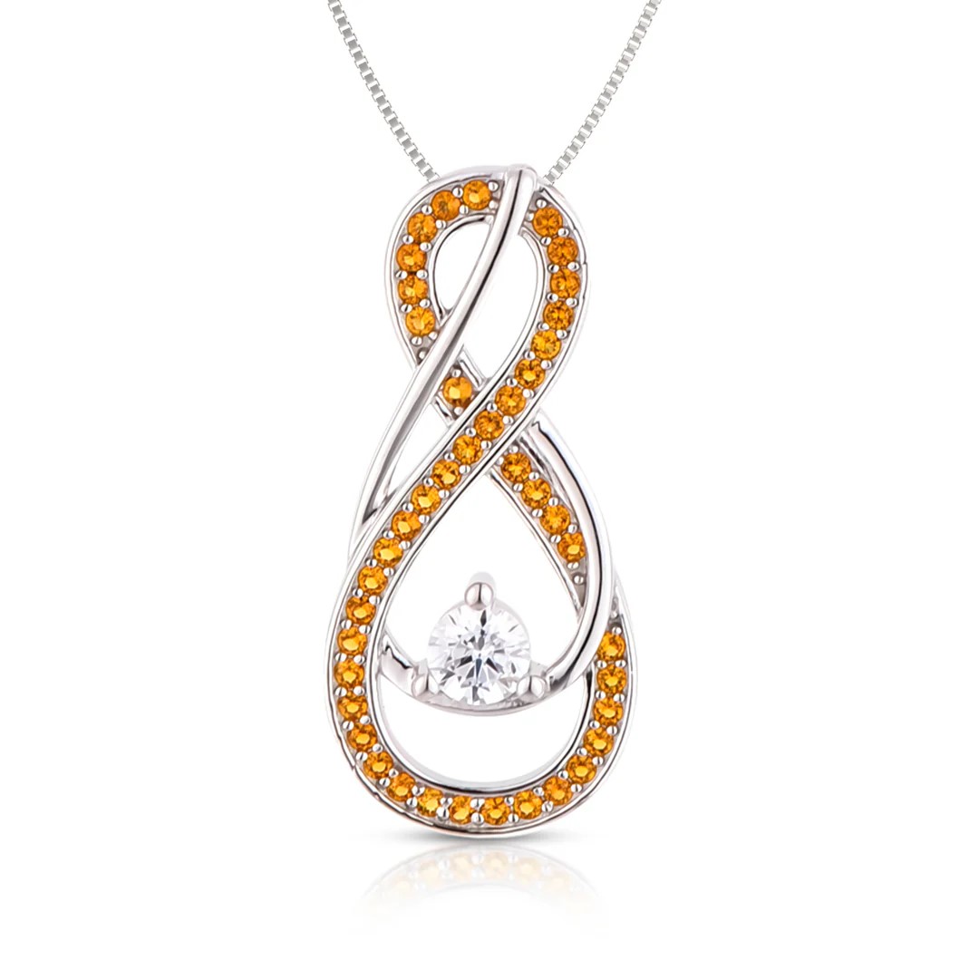  Buy November Yellow Topaz Infinity Necklace at AJLuxe!