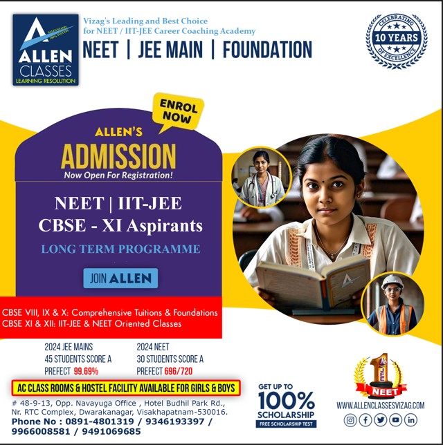  Best 5 NEET Coaching Institutes in Visakhapatnam ALLEN CLASSES   9346193397