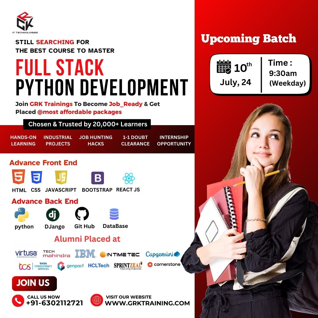  PYTHON FULL STACK DEVELOPER COURSE IN MARATHAHALLI