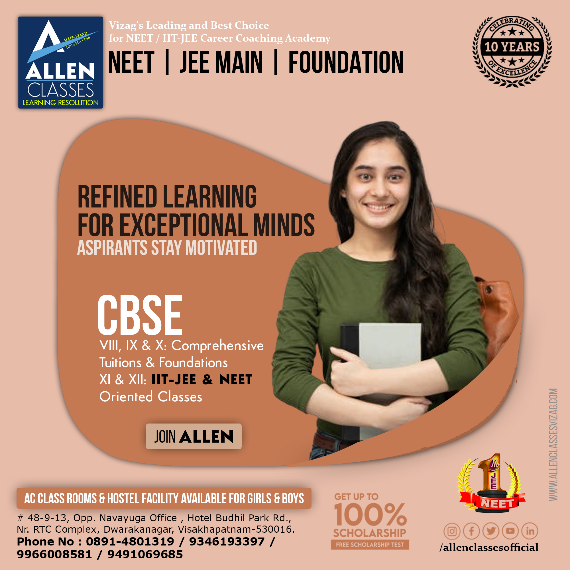  CBSE XI & XII: IIT-JEE & NEET Oriented Classes - ALLEN CLASSES 9346193397