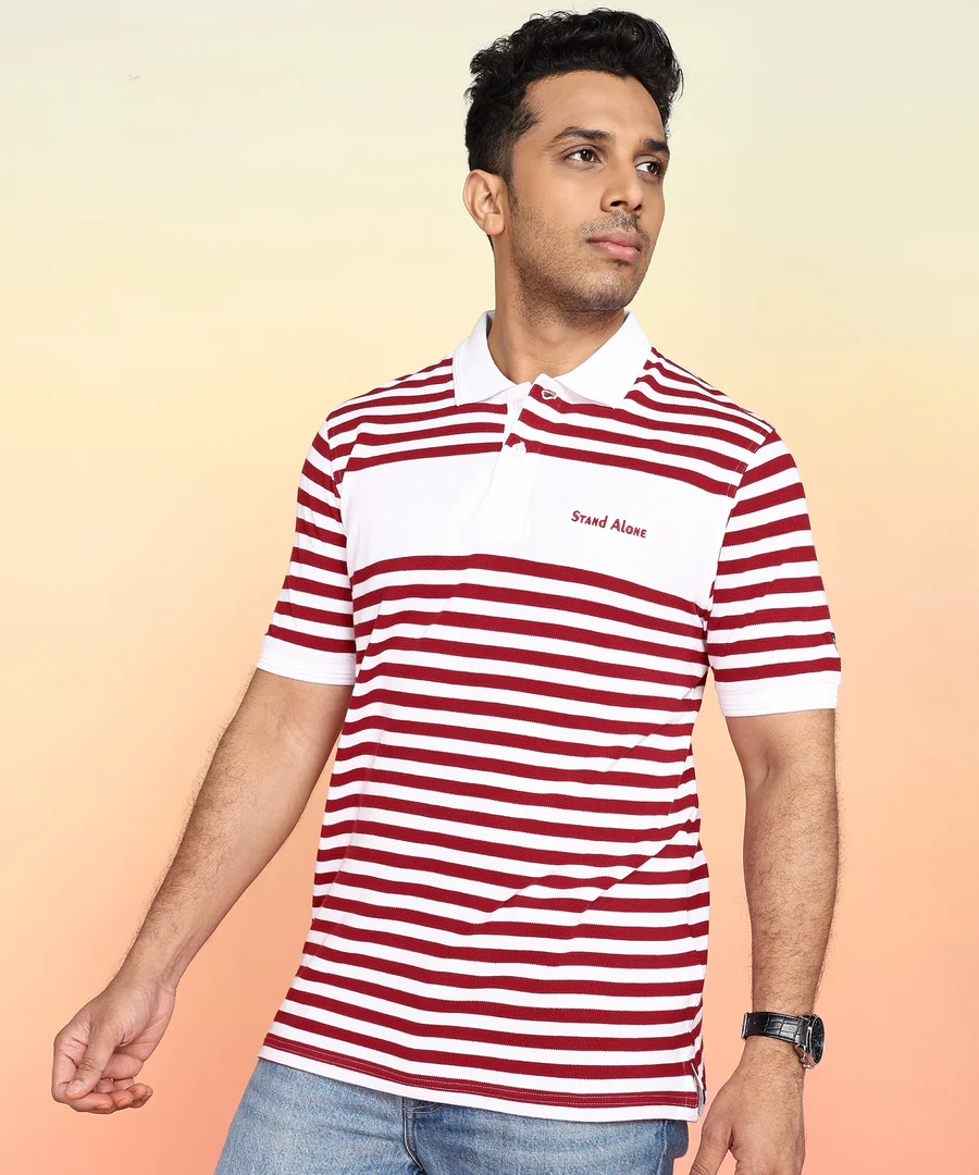  Eco Fashion's Stripped Coller T-shirts