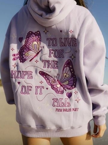  Pink Palm Puff To Live For The Hope Hoodie