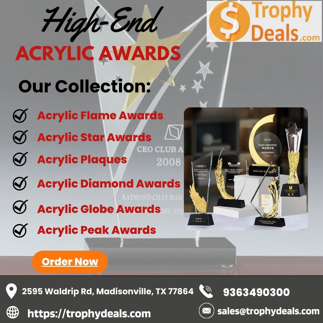  Shop Elegant and Durable Acrylic Awards from Trophy Deals