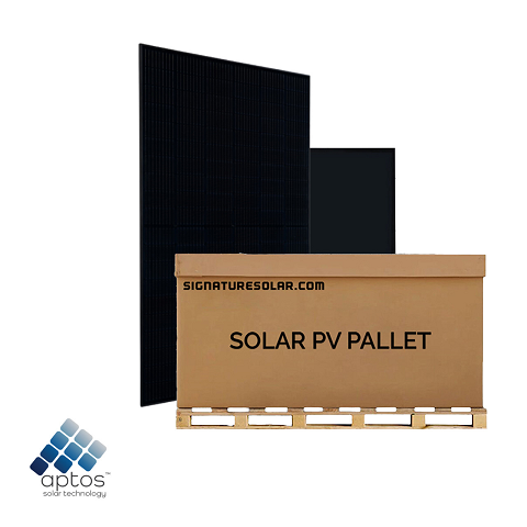  11.47kW Total - Aptos 370W Monofacial Solar Panel (BLACK) | DNA-120-MF26-370W | Full Pallet (31) | 11.47kW Pallet Total