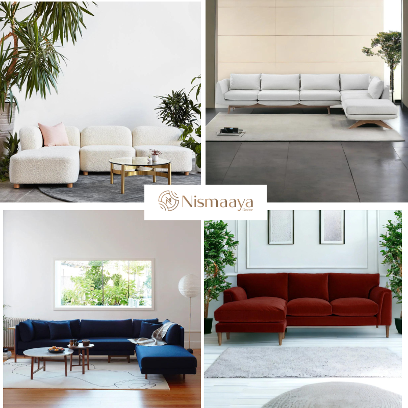  SHOP Modern and Stylish L-Shaped Sofa Designs for Small Living Rooms at Nismaaya Decor