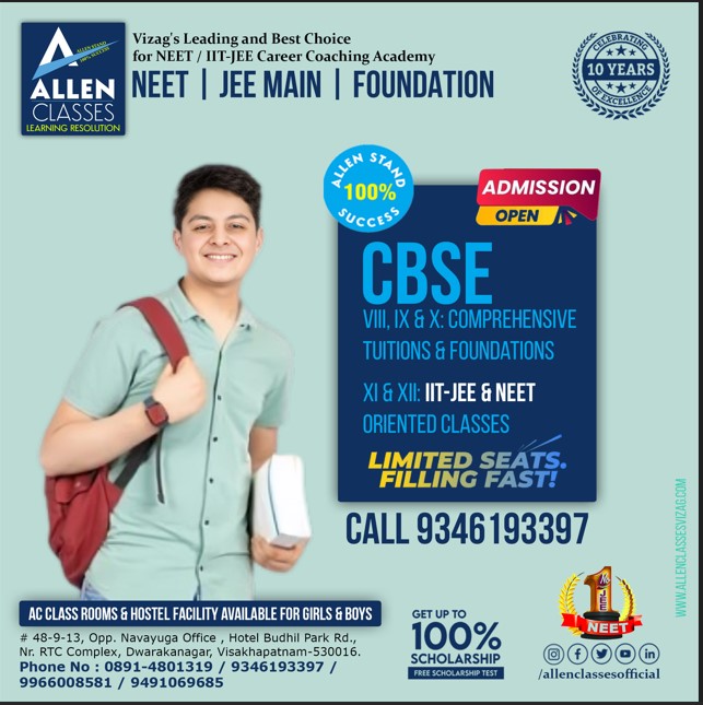  Students high ranked NEET / IIT JEE Coaching institute in Visakhapatnam - ALLEN CLASSES