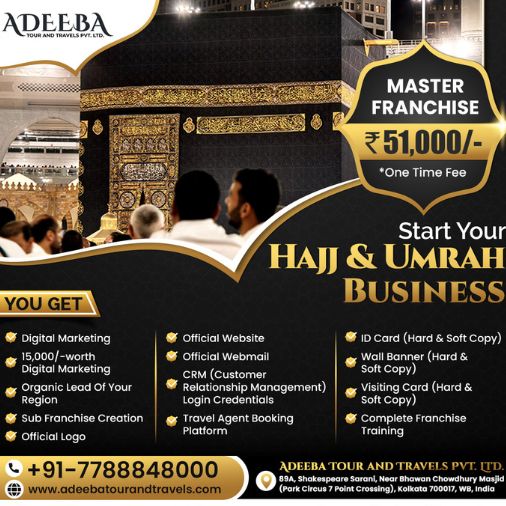  Start Your Hajj and Umrah Franchise! Check at +91-7788848000