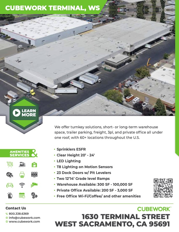  Flexible Warehouse Space at Cubework West Sacramento - No Hidden Fees