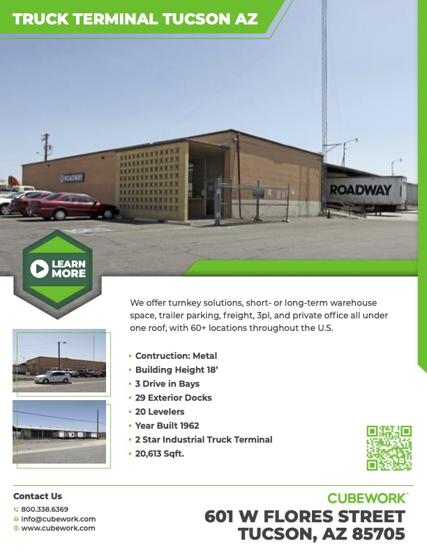  Trucking Terminals and Cross dock at Cubework Tucson with No Hidden Fees!