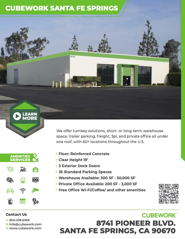  Flexible Warehouse Space at Cubework Santa Fe Springs - No Hidden Fees