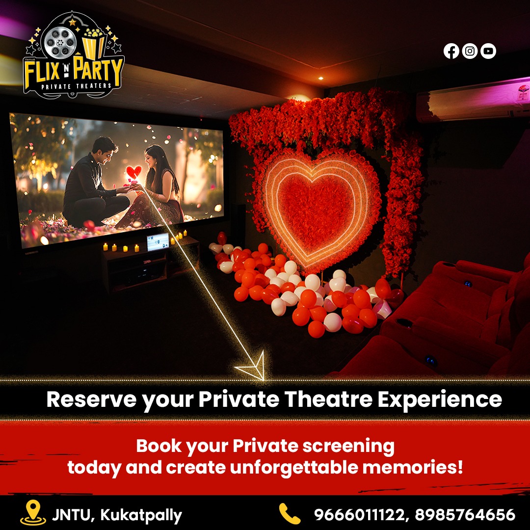  Flix n Party: Exclusive Private Theatre for Memorable Birthday Celebrations in Kukatpally