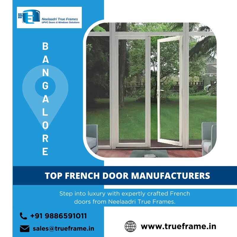  UPVC French Doors Manufacturers in Bangalore | True Frames