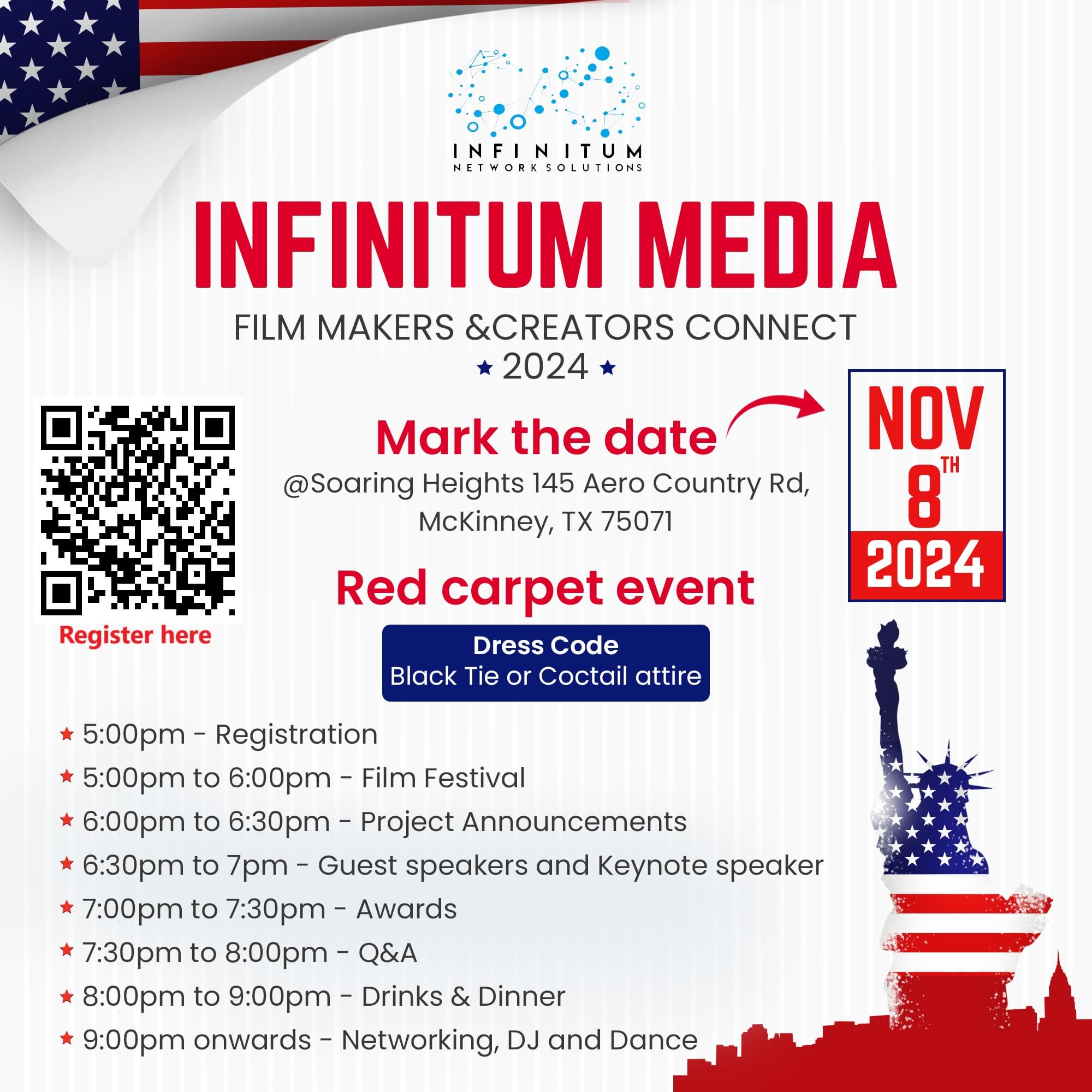  USA Filmmakers Meetup & Networking | Infinitum Media Film Awards Dallas 2024