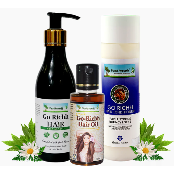  Ayurvedic Treatment For Hair - Go Richh Hair Combno By Planet Ayurveda