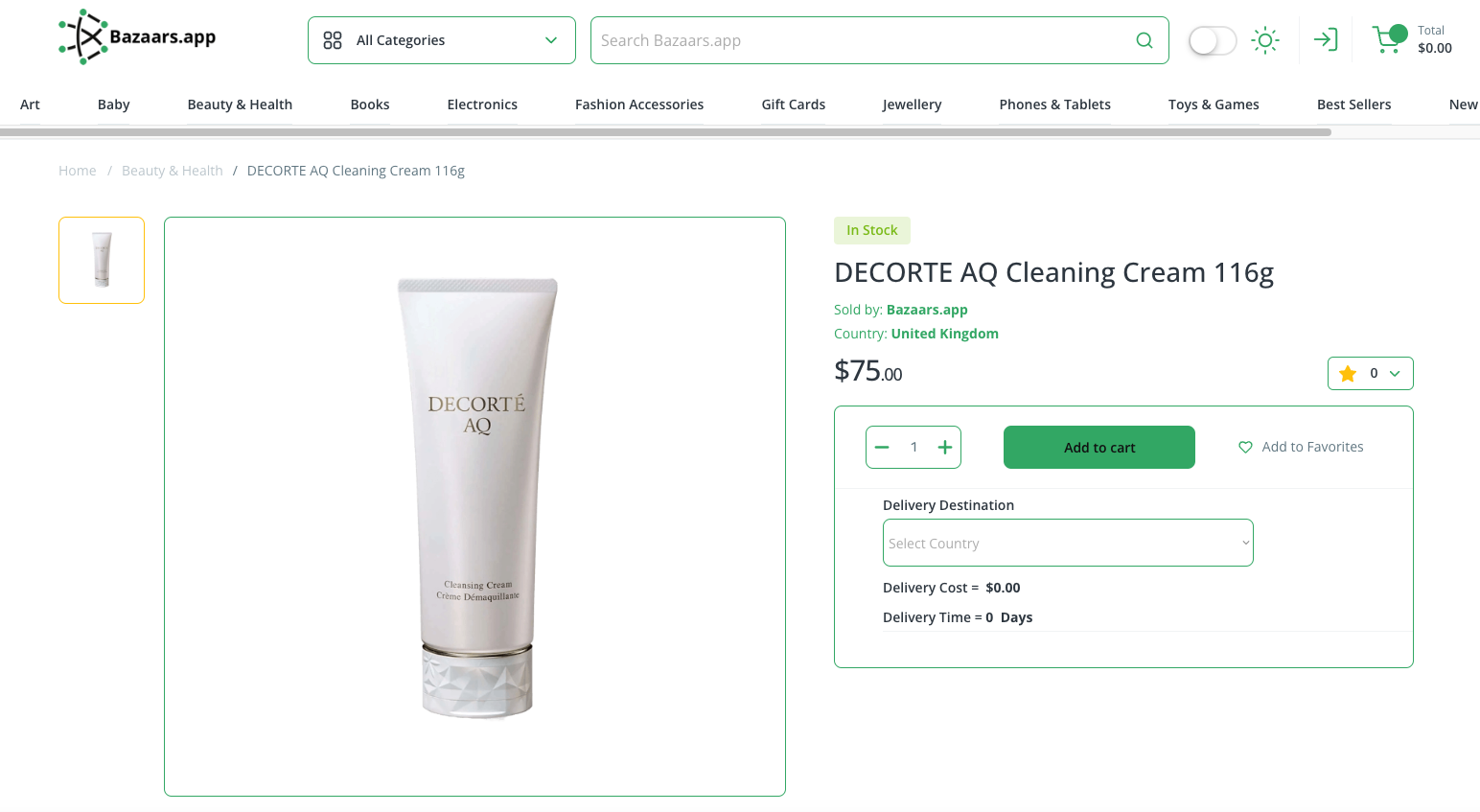  DECORTE AQ Cleaning Cream 116g