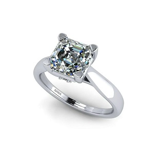  Exquisite 1.50ct Asscher Lucita Solitaire Silver CZ Engagement Ring