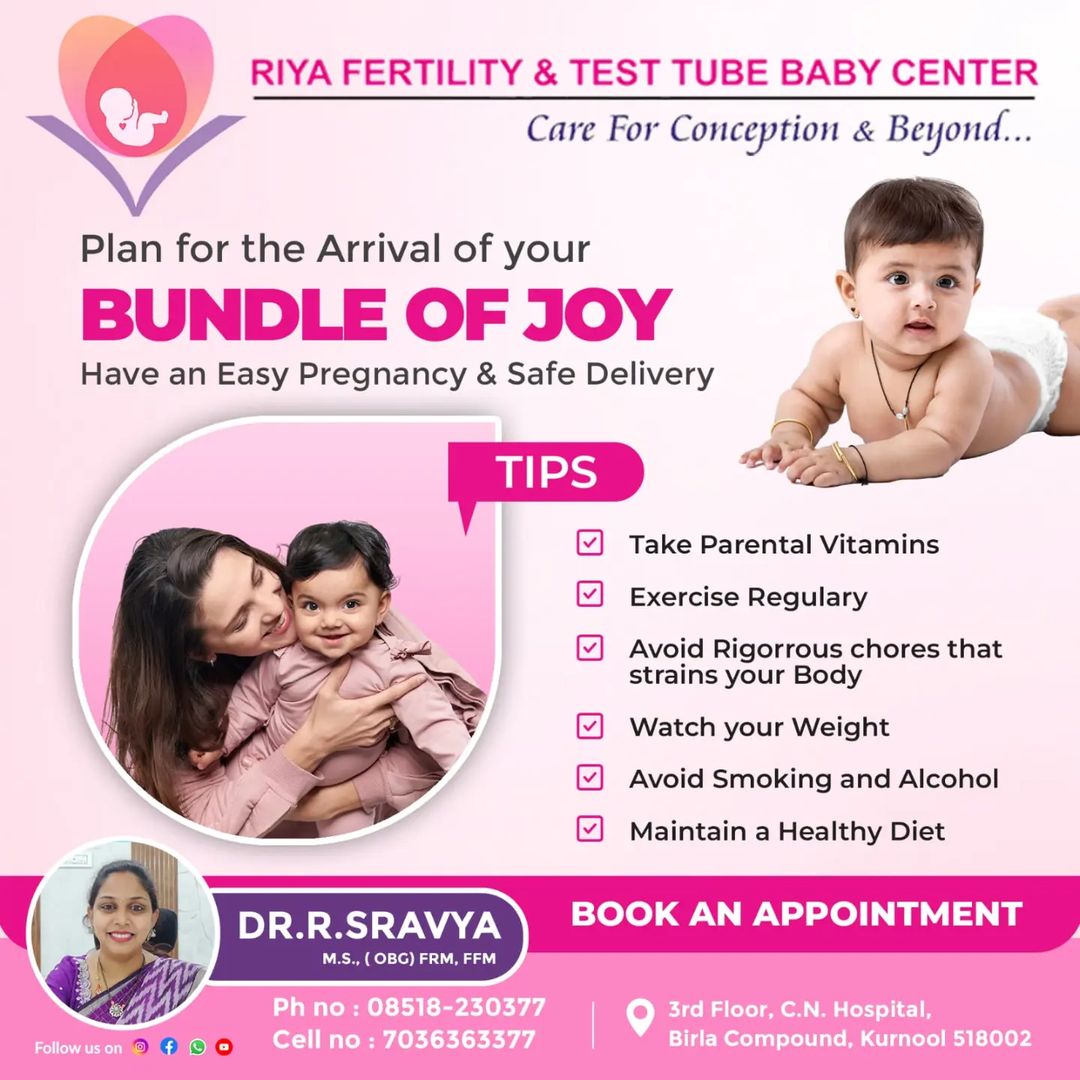  Affordable IVF treatment at Riya Fertility & Test Tube Baby Centre in Kurnool