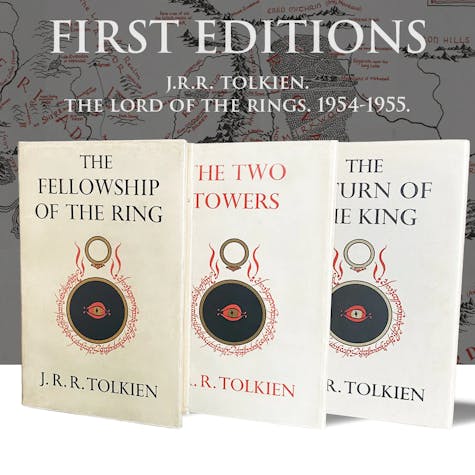  THE LORD OF THE RINGS 1954-1955, first Edition, first impression set with first state dustjckets. By J.R.R TOLKIEN