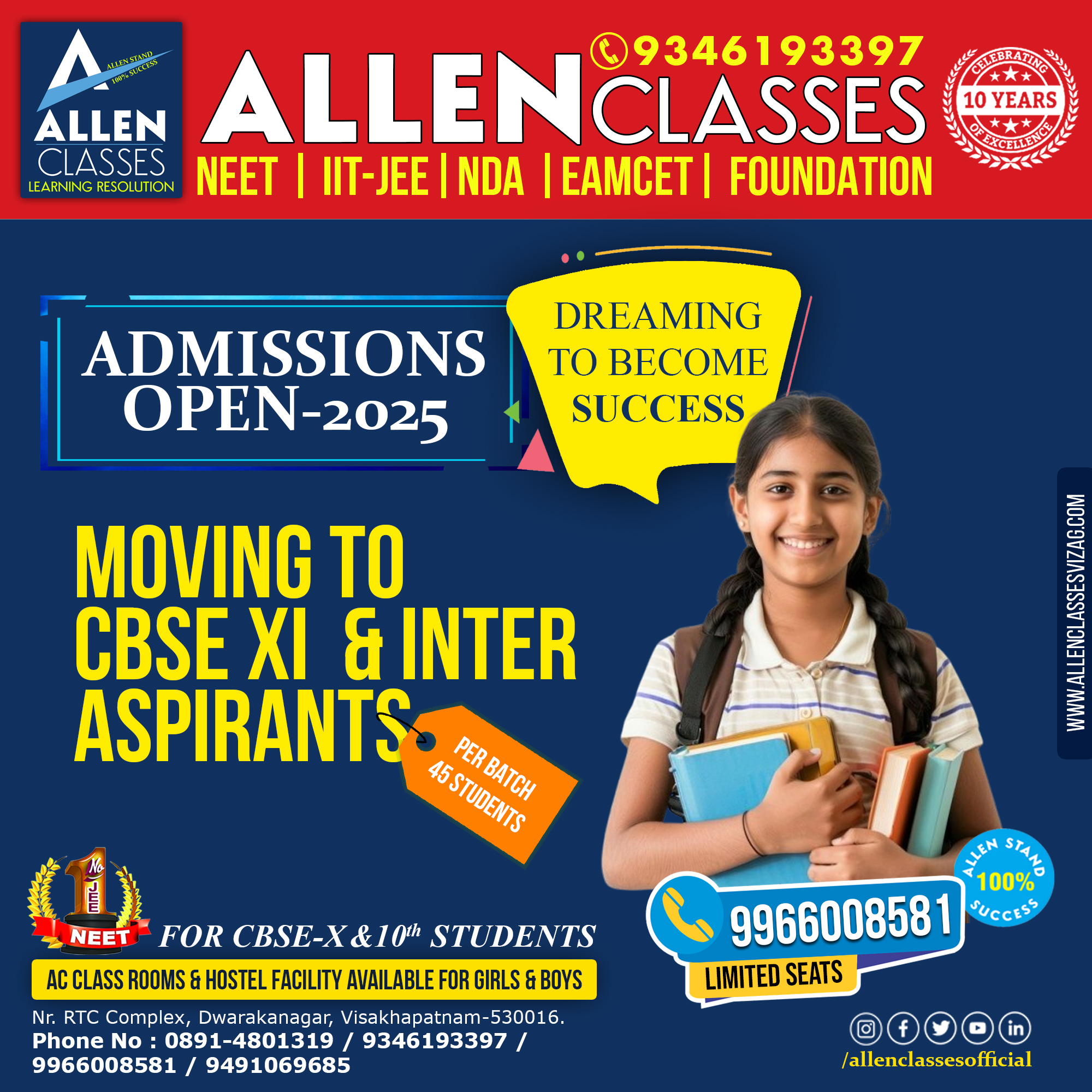  🌟 Stepping into CBSE XI & INTER? Get Ahead with ALLEN Classes! 🌟