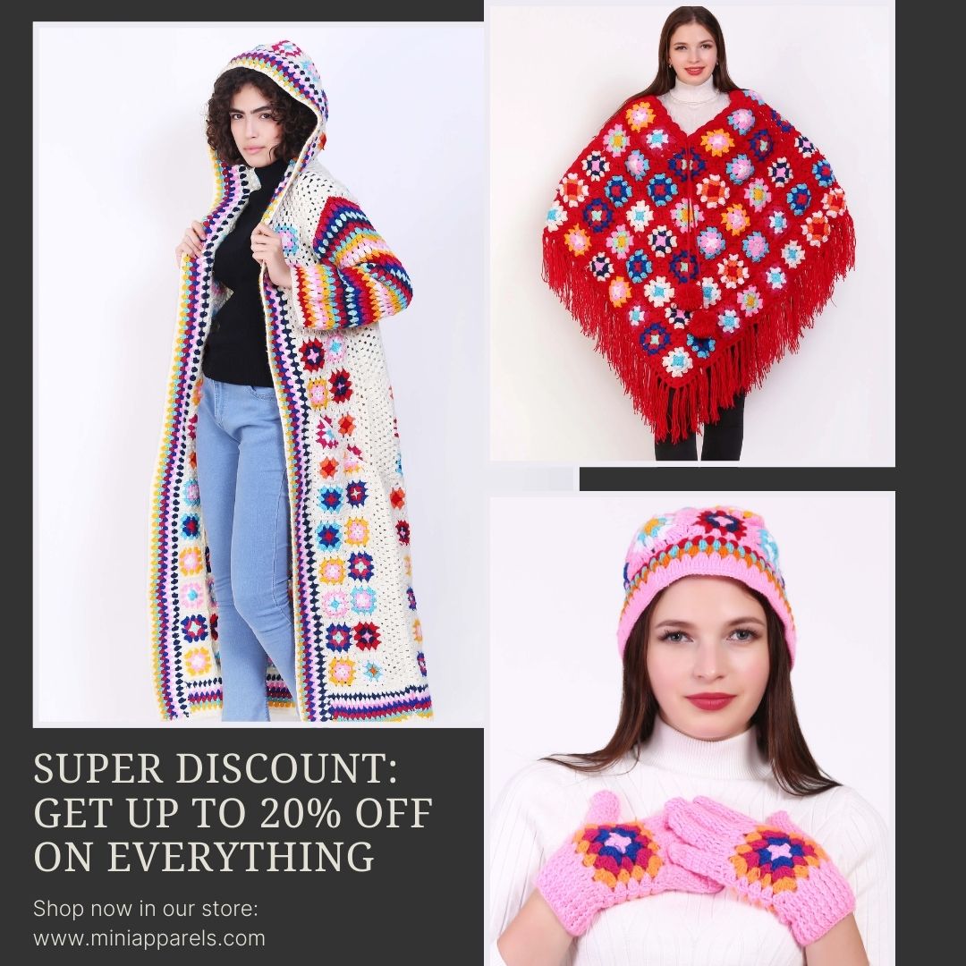  Chic, Comfortable, and Handmade: Mini Apparels’ Crochet Ponchos for Women