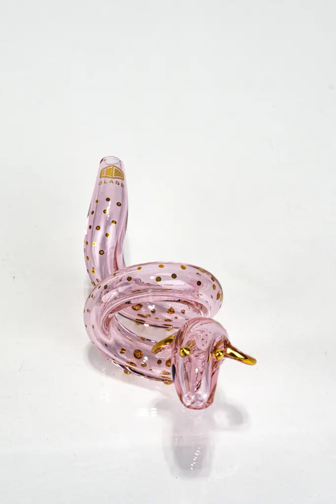  VIPER VESSEL by IC Glass - 100% Hand-Made Joint Holder (Pink)