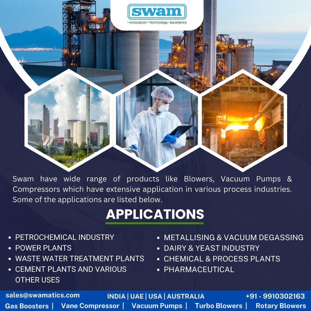  Optimize Your Industrial Processes with Swam's Advanced Blowers, Vacuum Pumps & Compressors!