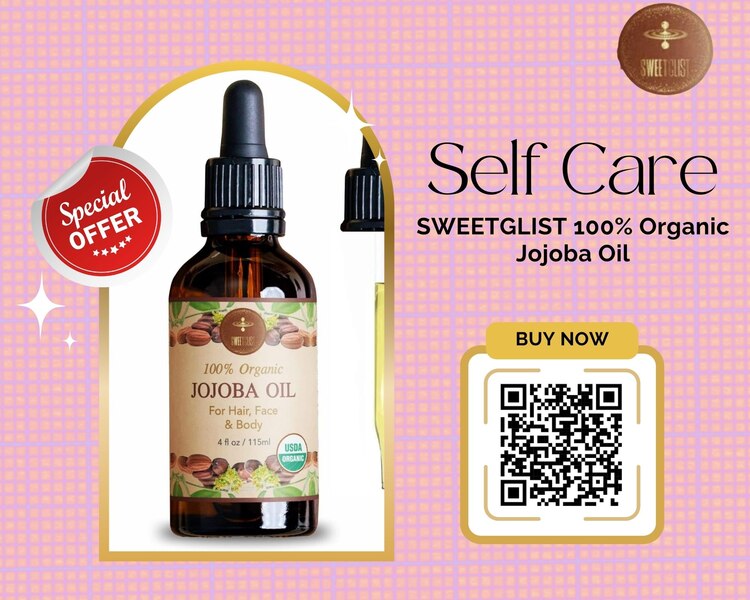  SWEETGLIST Pure Organic Jojoba Oil - 4 fl oz