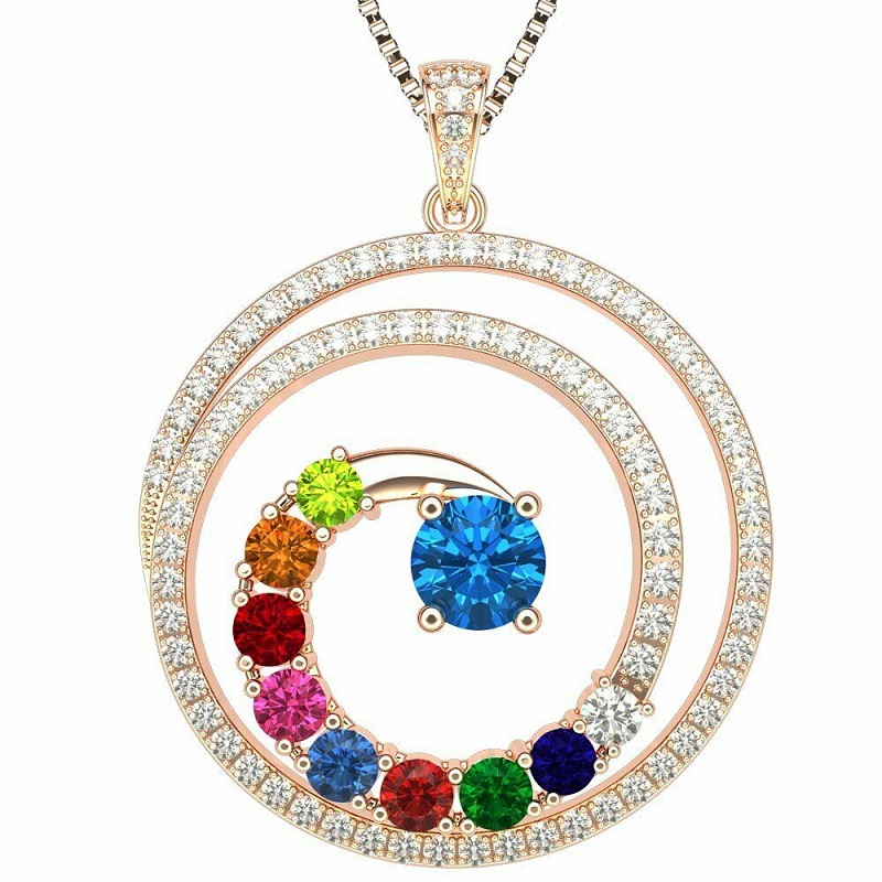  Embrace Timeless Elegance with Our Jewels Swirl Birthstone Mothers Necklace!