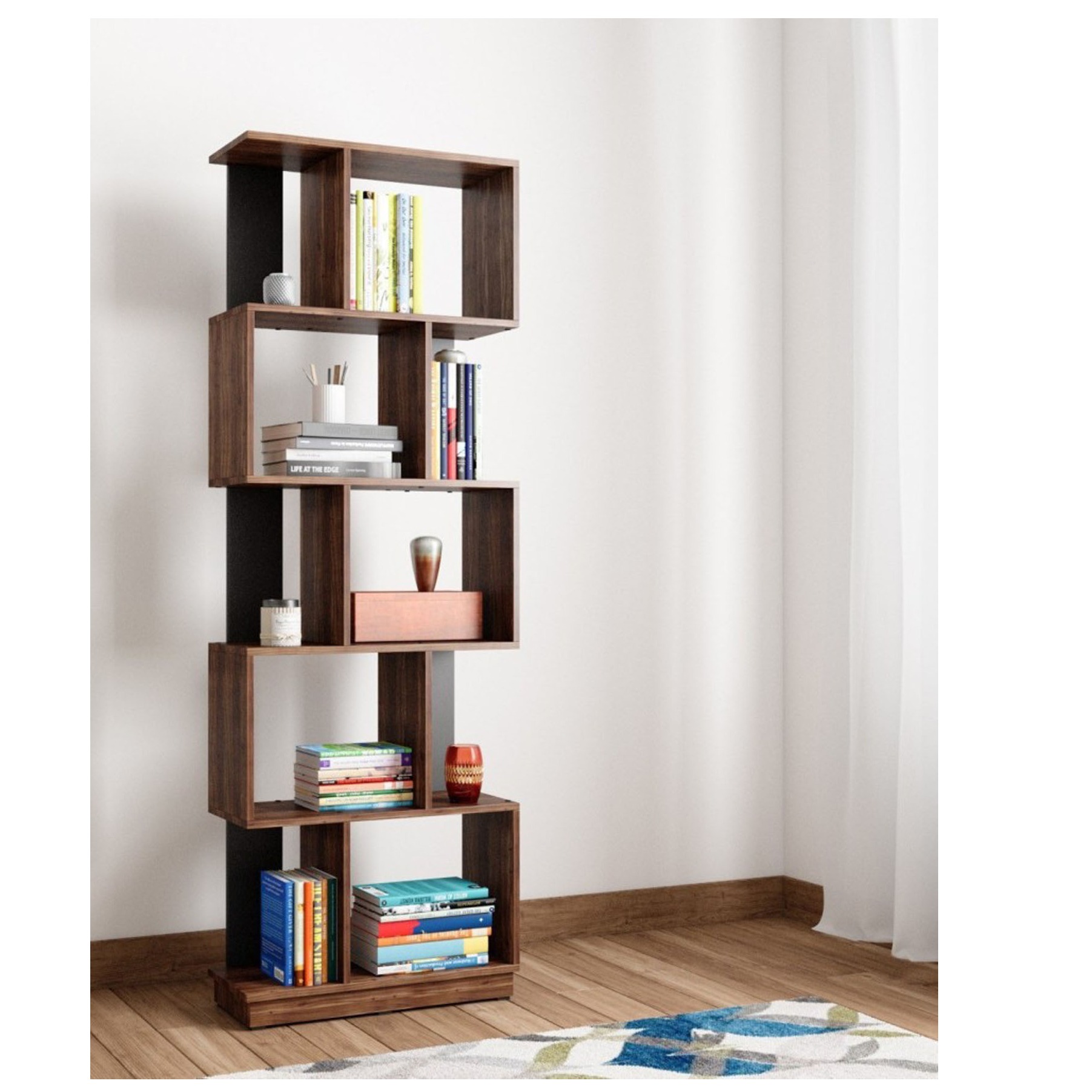  Lisa Engineered Wood Open Book Shelf (5 Shelf)