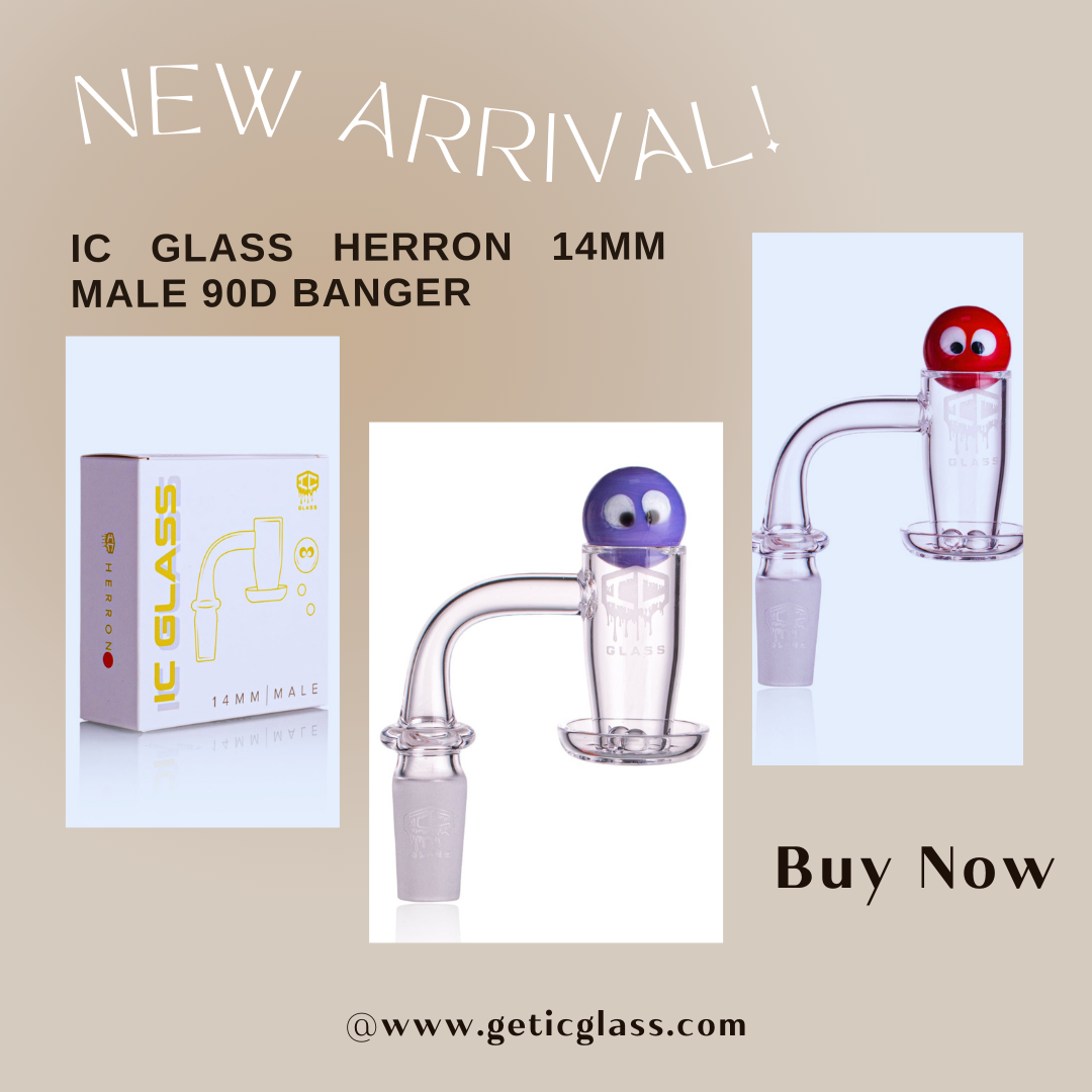  🎄 Holiday Sale: 10% OFF IC GLASS - HERRON 14mm Male 90D Banger! 🎉