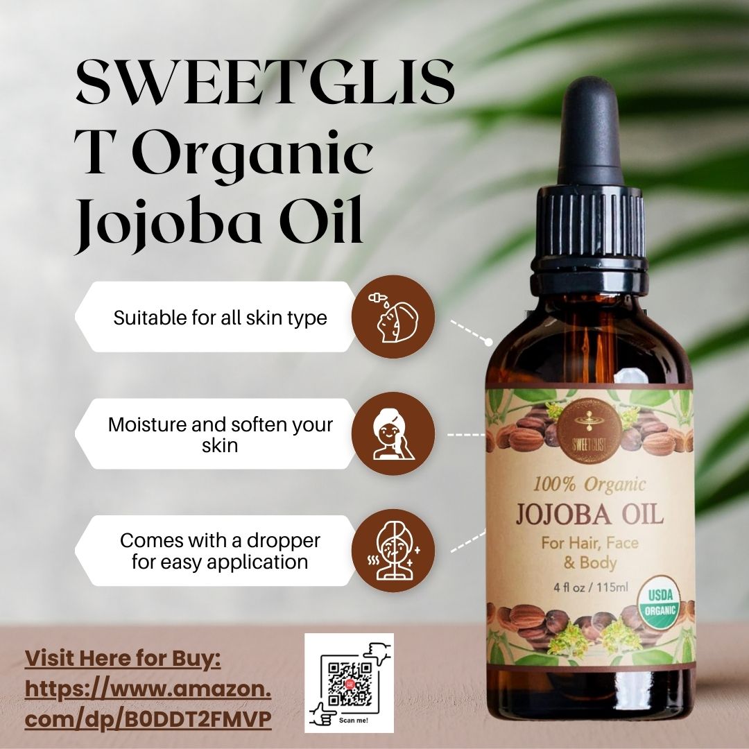  SWEETGLIST Organic Jojoba Oil - 4 fl oz