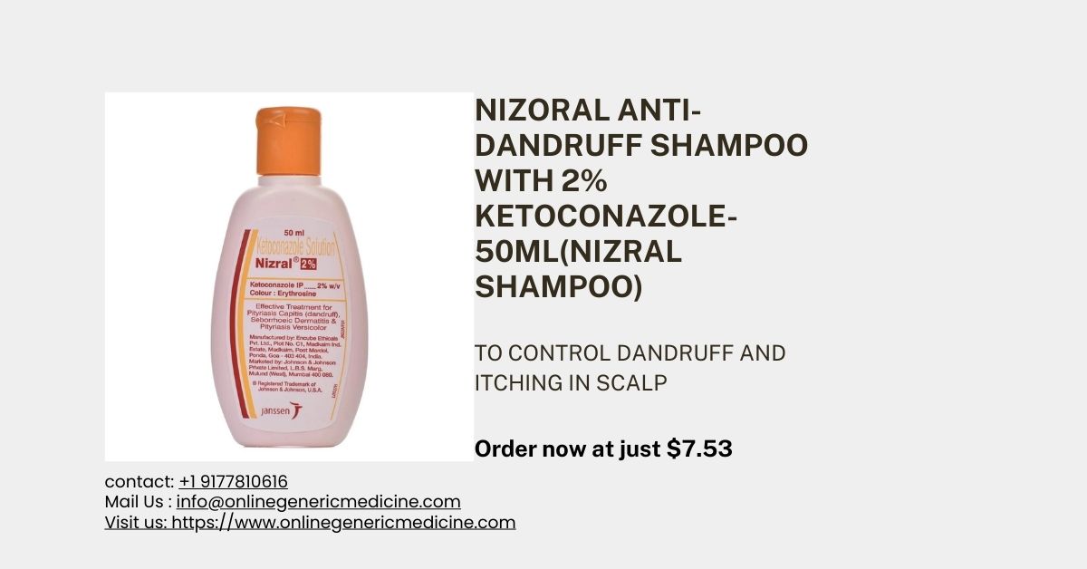  Nizoral Anti-Dandruff Shampoo | Available at Onlinegenericmedicine | $34 (3 bottles)